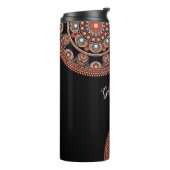 Mit Monogramm Safari Sunset Bohemisch Dot Mandala Thermosbecher (Nach links gedreht)