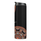 Mit Monogramm Safari Sunset Bohemisch Dot Mandala Thermosbecher (Nach rechts gedreht)