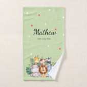 Mit Monogramm Safari-Tier im Dschungel l Green Badhandtuch Set (Handtuch)