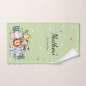 Mit Monogramm Safari-Tier im Dschungel l Green Badhandtuch Set (Handtuch)