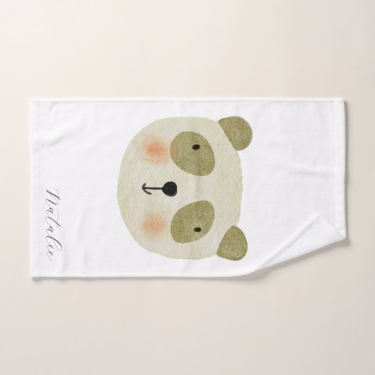 Mit Monogramm Safari-Tiere in modernem Drehbuch Badhandtuch Set (Handtuch)