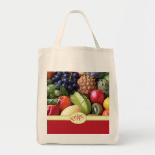 Mit Monogramm saftige natürliche köstliche frisc Tragetasche