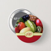 Mit Monogramm saftige natürliche köstliche frische Button (Vorne & Hinten)