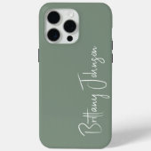 Mit Monogramm Sage Green Case-Mate iPhone Hülle (Rückseite)