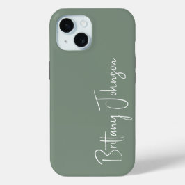 Mit Monogramm Sage Green Case-Mate iPhone Hülle