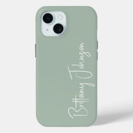 Mit Monogramm Sage Green Case-Mate iPhone Hülle