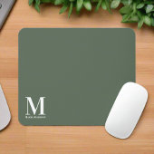 Mit Monogramm Sage Green Initial Name Electronics Mousepad