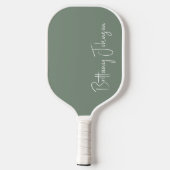 Mit Monogramm Sage Green Pickleball Paddel Pickleball Schläger (Rückseite)