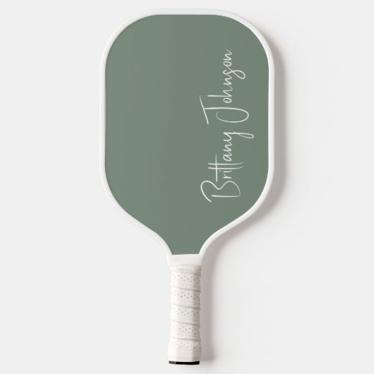 Mit Monogramm Sage Green Pickleball Paddel Pickleball Schläger (Rückseite)