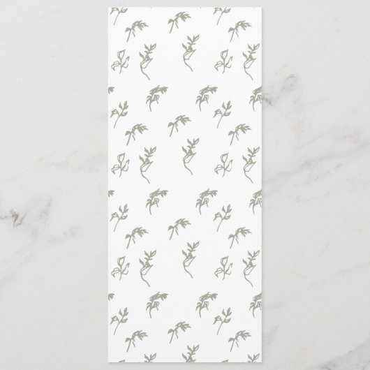 mit Monogramm Salbei im Hochzeitsfest Wappen Programm (Rückseite)