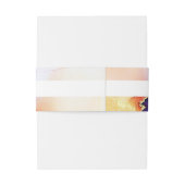 Mit Monogramm Sapphire Blue Orange Wedding Einladungsbanderole (Rückseitenbeispiel)