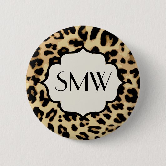Mit Monogramm Sassleopard-Printwerbung Button (Vorderseite)