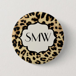 Mit Monogramm Sassleopard-Printwerbung Button