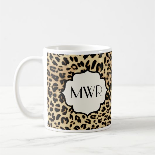Mit Monogramm Sassleopard-Printwerbung Kaffeetasse (Links)