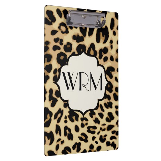 Mit Monogramm Sassleopard-Printwerbung Klemmbrett (Rechts)