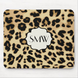 Mit Monogramm Sassleopard-Printwerbung Mousepad