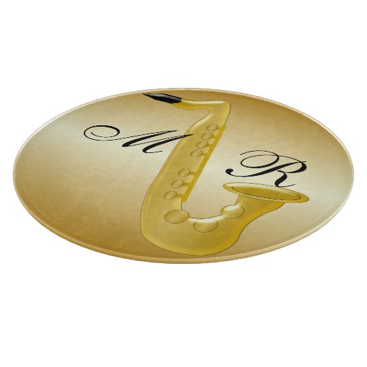 Mit Monogramm Saxophone-Gold gefärbt Schneidebrett (Ecke)