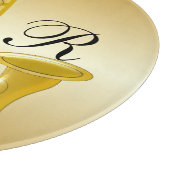 Mit Monogramm Saxophone-Gold gefärbt Schneidebrett (Ecke)