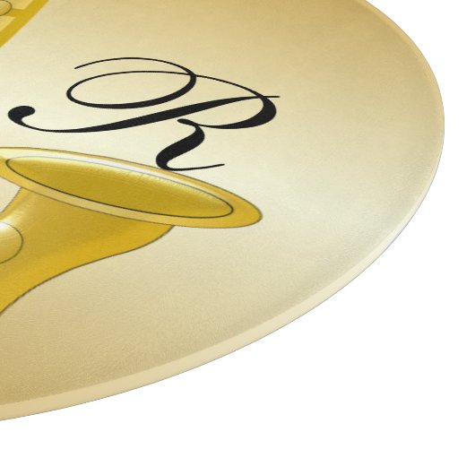 Mit Monogramm Saxophone-Gold gefärbt Schneidebrett (Ecke)