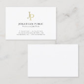 Mit Monogramm Schablonen-elegantes modernes Gold Visitenkarte (Vorne/Hinten)