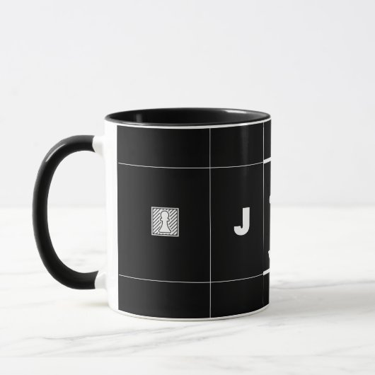 Mit Monogramm Schach- und Kaffeezubereitung Tasse (Links)