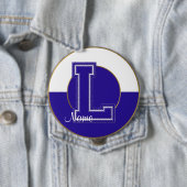 Mit Monogramm Schaltfläche für die Schule, Blau-We Button (Beispiel)