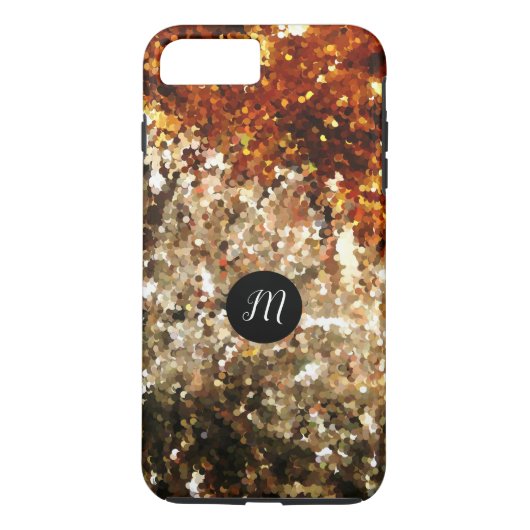 Mit Monogramm schicke Glitzern Glitzer Case-Mate iPhone Hülle (Rückseite)