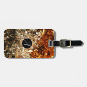 Mit Monogramm schicke Glitzern Glitzer Gepäckanhänger (Vorderseite horizontal)