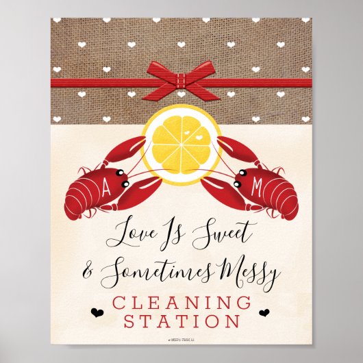 Mit Monogramm Schild der Crawfish Boil-Reinigungss (Vorne)