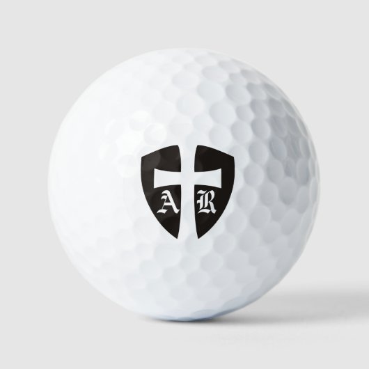 Mit Monogramm Schildinitialen Christlich Golfball (Vorderseite)