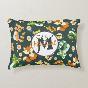 Mit Monogramm Schlägerhühner-Muster Kinderzimmer Dekokissen