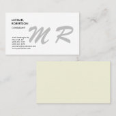 Mit Monogramm Schlichte Minimalistische Moderne Visitenkarte (Vorne/Hinten)