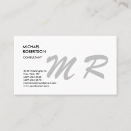 Mit Monogramm Schlichte Minimalistische Moderne Visitenkarte