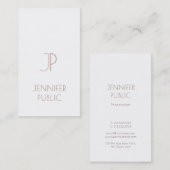 Mit Monogramm Schlichtes Elegantes Modernes Design Visitenkarte (Vorne/Hinten)