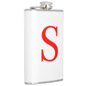 Mit Monogramm Schlichtes Rotes und Weißes Anfangs Flachmann (Rechts)