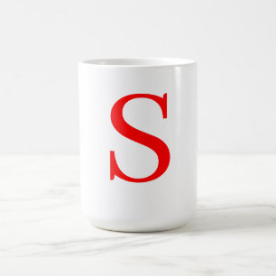 Mit Monogramm Schlichtes  Rotes und Weißes Anfangs Kaffeetasse