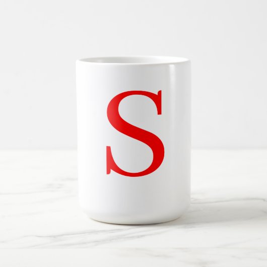 Mit Monogramm Schlichtes  Rotes und Weißes Anfangs Kaffeetasse (Mittel)