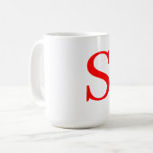 Mit Monogramm Schlichtes  Rotes und Weißes Anfangs Kaffeetasse (Vorderseite Links)