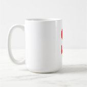 Mit Monogramm Schlichtes  Rotes und Weißes Anfangs Kaffeetasse (Links)