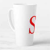 Mit Monogramm Schlichtes  Rotes und Weißes Anfangs Milchtasse (Linke Ecke)