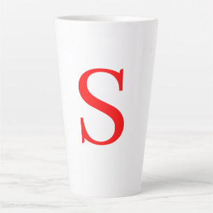 Mit Monogramm Schlichtes  Rotes und Weißes Anfangs Milchtasse