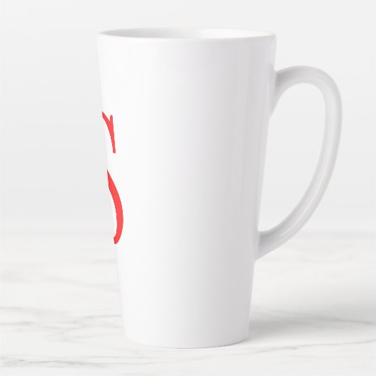 Mit Monogramm Schlichtes  Rotes und Weißes Anfangs Milchtasse (Rechts)