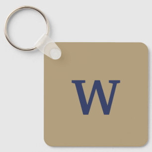 Mit Monogramm Schlüsselanhänger braun und blau