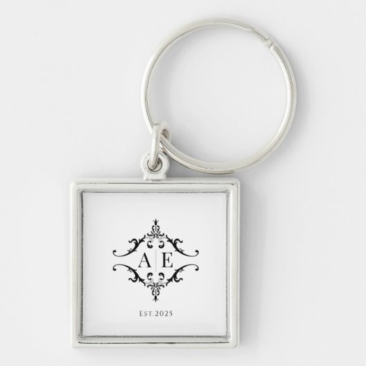 Mit Monogramm Schlüsselanhänger - Hochzeitsgeschen (Vorne)