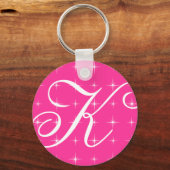 Mit Monogramm Schlüsselanhänger mit funkelndem Ste (Vorderseite)