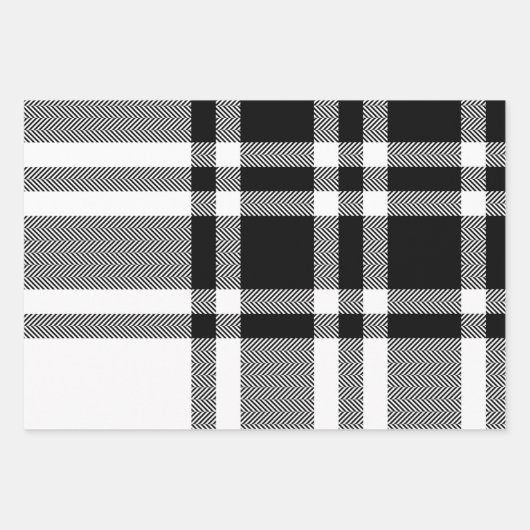 Mit Monogramm Schmetterlinge aus Schwarz und Weiß Geschenkpapier Set (Vorderseite 3)