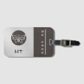 Mit Monogramm Schmetterlingseide Aussehen Gepäckma Gepäckanhänger (Vorderseite (Horizontal))