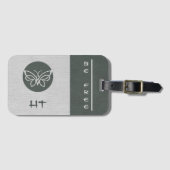 Mit Monogramm Schmetterlingseide Aussehen Gepäckma Gepäckanhänger (Vorderseite (Horizontal))