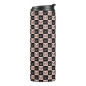 Mit Monogramm Schmetterlingsmuster aus Rosa und Sc Thermosbecher (Nach links gedreht)