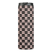 Mit Monogramm Schmetterlingsmuster aus Rosa und Sc Thermosbecher (Rückseite)
